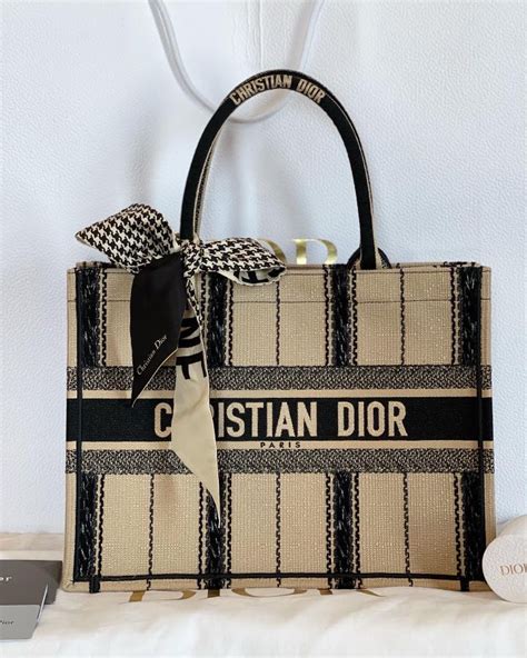 small dior book tote black and beige bayadère embroidery|The Ultimate Bag Guide: Dior Book Tote .